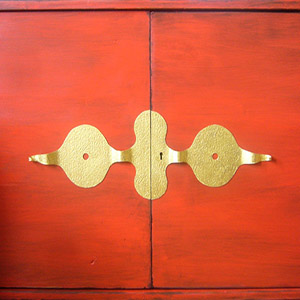 Cabinet and Shelves Red Nonconformist