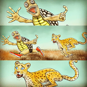 Turtle vs. Leopard - The Power of Sneakers